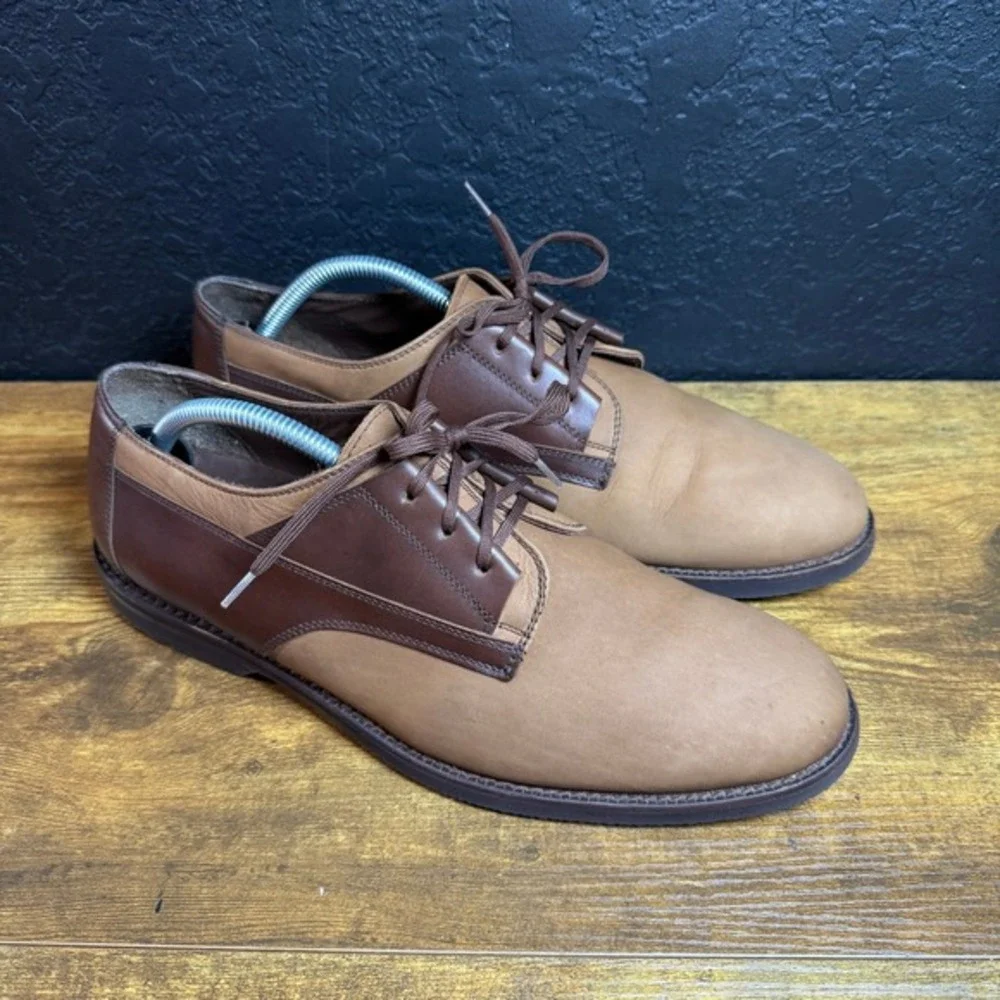Johnston & Murphy Murphy Brown Leather Two-Tone Oxford Dress Shoes Mens 11 M